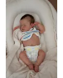 NPK 45 cm Newborn Baby Doll Reborn Loulou Sleeping Soft Cute Realistic Body 3D Skin with Visible Veins High Quality Handmade Dolls