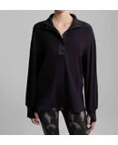 Varley Roeder Half Zip Midlayer Sweatshirt In Black