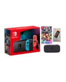 Nintendo Switch Neon Bundle With Accessories and Mario Kart 8 Deluxe Game