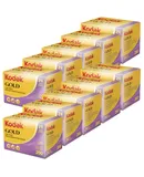 10 Packs Kodak GOLD 200 Color Negative Film 35mm Roll Film, 24 Exposures
