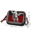 Funny Chef Holding Delicious Food Buffalo Plaid Vintage Crossbody Bag for Women Medium Leather Hobo Bags Shoulder Bag Classic City Leather Satchels