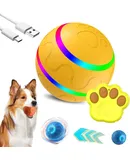 Shaky Ball for Dogs,Shaky Ball Toy for Dogs, Automatic Moving Dog Toy Ball, Interactive Dog Toys Dog Ball,Automatic Dog Toy Automatic Rolling Ball Toys for Dogs,USB Rechargeable (Yellow with Remote)