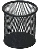 Black Pen Holder Cup for Desk, Black Wire Mesh Pencil Cup Holder for Desk Office Pen Organizer