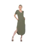 Women's Short Sleeve V-neck Maxi Dress
