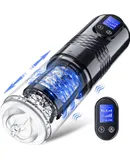 KMale Sex Toys for MenMasturbator - 10 Vibrating & 6 Thrusting LCD Display Pocket Pussy Adult Sex Toys & Games 3D