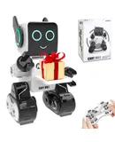 Robot Toy for Kids, Intelligent Interactive Remote Control Robot with Built-in Piggy Bank Educational Robotic Kit Walks Sings and Dance for Boys and Girls Birthday,White