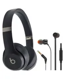 Beats by Dr. Dre Beats Solo 4 Wireless On-Ear Headphones (Matte Black) + JBL T110 in Ear Headphones Black