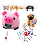 Puptex Bouncing Piggy Dog Toy, Bouncing Piggy Interactive Dog Toy, Active Moving Pet Plush Toy Pig, Pig Plush Sound Electronic Dog Toy, Rechargeable Pet Bouncing Squeaky Dog Toys (B,Bluetooth)