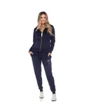Women's Rhinestone 2 Piece Velour Tracksuit Set