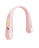 New style neck hanging fan silent wind everyone use electric fan rechargeable folding electric fan outdoor portable mini fan-pink