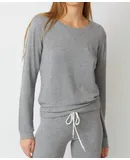 Monrow Crew Neck Sweatshirt In Heather Grey