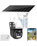 GENBOLT 3G/4G LTE Solar Cámara Vigilancia Exterior con Sim Inalámbrica 2.5K 8W 15600mAh Batería Cámara Seguridad Sin WiFi Doble Lente Foco Cámara IP CCTV con Tarjeta SIM