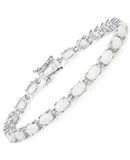 3.50 Carat Genuine Created Opal .925 Sterling Silver Bracelet