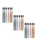 Pursonic Eco Essentials Bundle: 3 Packs of 100% Cedarwood Toothbrushes (6-Pack Each) – 18 Natural, Sustainable Toothbrushes for the Whole Family