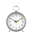 Reloj despertador silencioso de cabecera de metal de 4 pulgadas (gris)