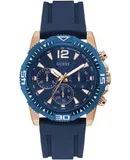 Reloj Guess Hombre | Coleccion Commander | Modelo GW0211G4 | Caja Redonda | Ø 43mm Acero inoxidable | Cierre Hebilla | Movimiento Cuarzo | Dial Azul | Cristal Mineral | Correa Silicona Azul | 50m / 5 ATM | Línea Deportiva