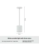 Cordless Table Lamp - Multi-color LED table lamp with 3 light colors and infinitely dimmable by touch - Chic indoor and outdoor table lamp with stylish round design-white