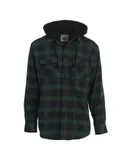 Gioberti Men's Removable Hoodie Plaid Checkered Flannel Button Down Shirt