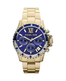 Reloj Michael Kors Hombre | Coleccion Everest | Modelo MK5754 | Caja Redonda | Ø 42mm Acero inoxidable | Cierre Desplegable | Movimiento Cuarzo | Dial Azul | Cristal Mineral | Correa Acero inoxidable Dorado | 100m / 10 ATM | Línea Lujo