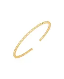 14k Yellow Gold High Polish Bead Cuff Bangle (3.00 mm)