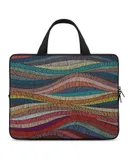 70s Retro Colorful Wavy Laptop Bag Women Man 10 12 13 15 17 Inch Office Notebook Travel Computer Handbag Waterproof Bag Notebook Cover