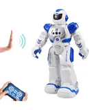 RC Robot for Kids Intelligent Programmable Robot with Infrared Controller Toys, Dancing, Singing, Led Eyes, Gesture Sensing Robot Kit, Blue