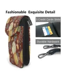 Autumn Pumpkins Maroon Background Pu Leather Crossbody Phone Bag Card Slots Flip Phone Purse With Adjustable Strap 7.6x4.9inch