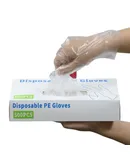 500pcs Disposable Plastic Gloves, Latex Free Powder Free Clear Polyethylene Hand Gloves Non-Sterile for Cleaning Cooking, Hair Coloring, Dishwashing, Food Handling,  500 pcs/1 box
