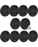 (10 Pack) 67mm Center Pinch Snap On Lens Cap Front Dust Cover for Canon Nikon Sony Fujifilm SLR Mirrorless Camera