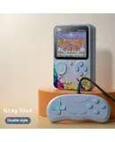 G5 handheld game console color screen classic 500 in 1 two-player portable game console Handheld game console with 500 classic games 3.0-inch screen 1020mAH rechargeable battery-grey  (doble)