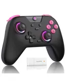 New EasySMX Absolute Shadow X05 Wireless Game Controller for PC/Steam/iPhone/Android/Switch Bluetooth Controller Gamepad with Hall Effect, RGB Light & Turbo, Anti-Drift Controller Black