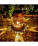 2 Pack Solar Lanterns Outdoor Waterproof, Butterfly Rose Garden Decor Birthday Gifts for Women Mom Grandma Hanging Solar Lights Metal Solar Decoration Outside for Yard, Patio, Lawn, Pathway-Hummingbird-A