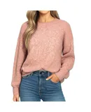 Pink Clover Preppy Crew Neck Pull Over Sweater In Pink
