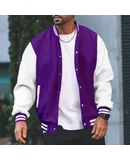 Men's Fashion Varsity Jacket Causal Slim Fit Cotton Letterman Baseball Bomber Jackets