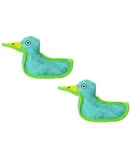 Durable Woven Fiber Duck Squeakers Multiple Layers. Made Durable, Strong & Tough. Interactive Play Dog Toy (Tug, Toss & Fetch). Machine Washable & Floats (Duck 1(Blue) 2 Pack)