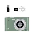 2025 Digital Camera, Kids Camera1080P, Vlog Camera with 64GB Card,16X Zoom Anti Shake, Card Reader, 44MP Compact Portable Small Point Shoot Camera ,Green