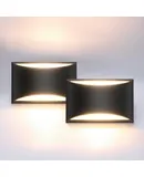 Modern simple aluminum wall lamp, three-color lamp, size suitable for bedroom, living room, corridor, aisle and stairs-Small 16cm black