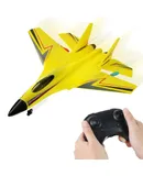 2025 New Gravity Gliders Airplane with Lights, Upgrade RC Plane Remote Control Glider Airplanes 2.4 GHZ 2 Channels, Anti-Collision Silicone Nose RC Plane for Kids and Beginners (Yellow)