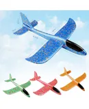 Large Throwing Foam Plane/Gliders, 2 Flight Mode, Birthday Gifts for Girls Kids 3 4 5 6 7 8 9 10 11 12 Year Old Boys,Outdoor Sport Game Toys-four 48cm Hand Throwable Aircraft Blackhead [Mixed Color]
