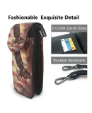 American Flag Eagle Pu Leather Crossbody Phone Bag Card Slots Flip Phone Purse With Adjustable Strap 7.6x4.9inch
