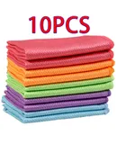 10PCS Nanoscale Cleaning Cloth, Window & Glass Cleaning Cloth, Streak-Free Mirrors, Stainless Steel for Cars, Lint Free, Wine Glass Polishing Towel, Multi-Purpose 30*40CM