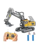 PREPOP Remote Control Excavator Toy for 6-12 yr Boys, Best Birthday Gifts for Kids 4-7 8 9 10 11 Year Old, RC Construction Toys with Metal Shovel, Lights, Sounds 2.4Ghz