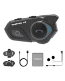 Wayxin T2 motorcycle helmet, headset, walkie talkie, 2-person communication, waterproof Bt earplugs