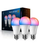 Smart LED Light Bulb, Color Changing, Bluetooth and Wi-Fi, Smart Wifi Bluetooth Dimmer Remote Alexa Language Music LED Light Bulb (3 pcs)