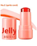 Jelly Blush Set Rouge Cream Face and Lip Dual-use Lipstick Jelly Blush-spritz coral