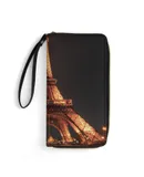Eiffel Tower Wallet for Womens PU Leather Zip Around Wallers Clutch Wristlet Travel Long Purse