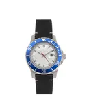 Nautis Dive Pro 200 Leather-Band Watch w/Date - Blue/White