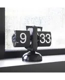 Mooas Flip Desk Clock (Black), Retro Vintage Design Auto Flip Desk/Home Décor Ideal for Home Office School Hotel Café