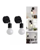 Vintage Led Wall Lamps, Minimaslist E27 Wall Sconces With Wooden & Matel Base for Living Room, Bedrooms, Bedside