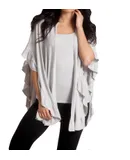 French Kyss Supersoft Ruffle Wrap In Slate